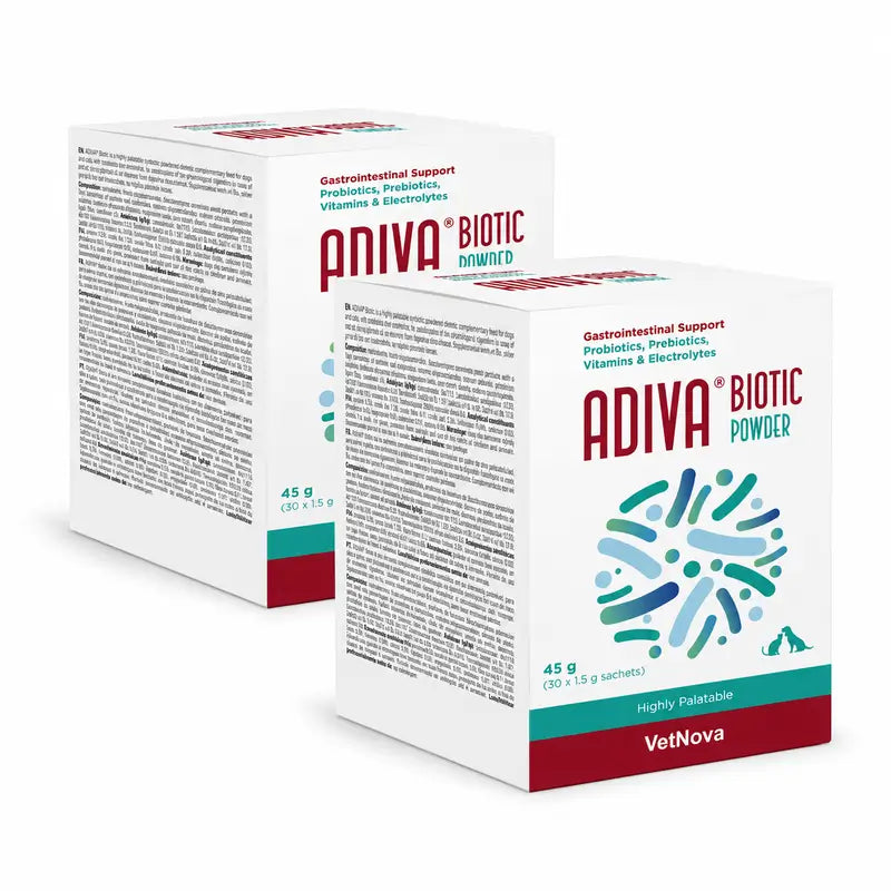 Vetnova Adiva Biotic Powder, sachets, lot de 2 x 30 x 1,5 g