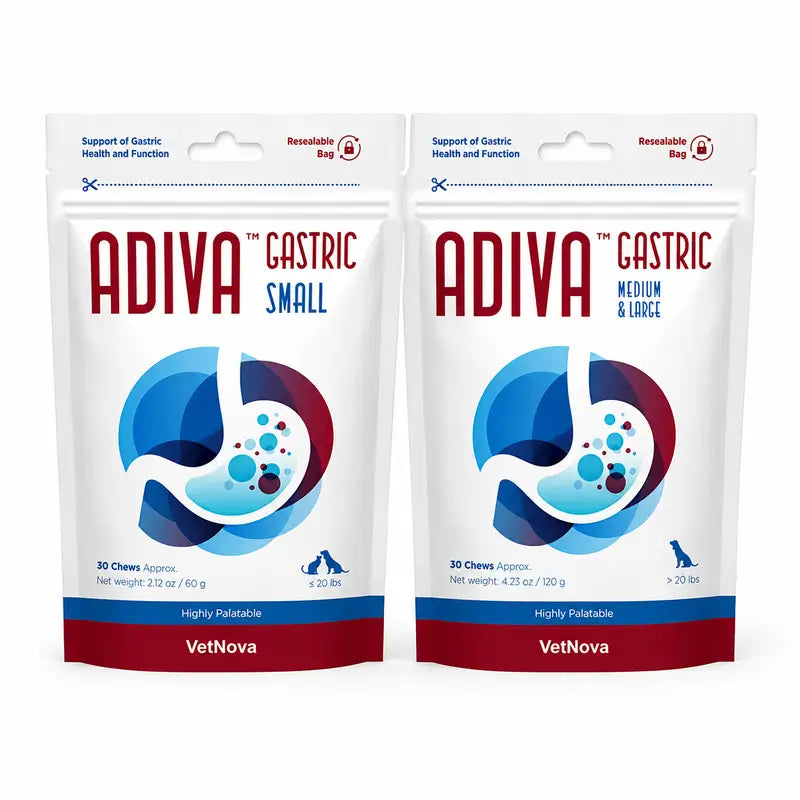 Vetnova Adiva Gastric Medium&Large, lot de 2 x 30 comprimés à mâcher