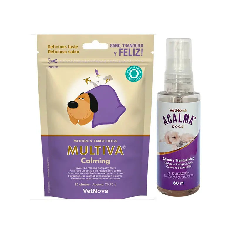 Vetnova Multiva Calming + Acalma spray 60 ml, Pack Medium and Large Dogs