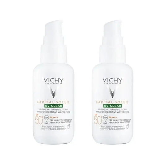 Vichy Capital Soleil Fluide anti-imperfections Uv Clear Spf50+, 2X40 Ml