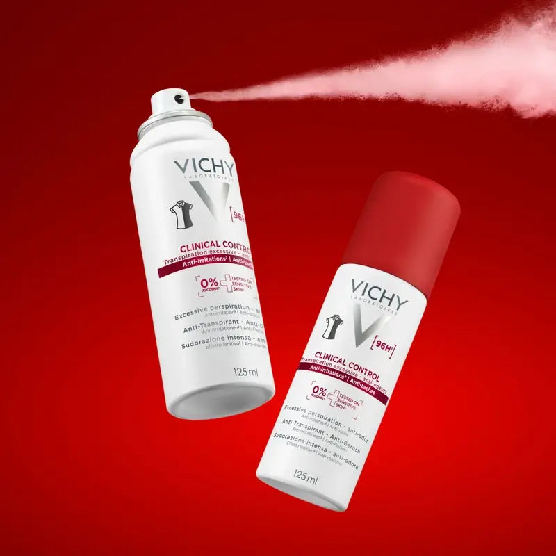 Vichy Clinical Control 96h pour femme, déodorant anti-transpirant en spray, 125 ml