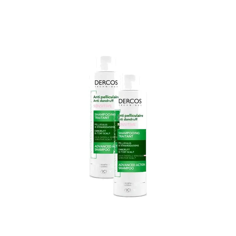 Vichy Dercos Technique Shampooing antipelliculaire pour cuir chevelu sensible 200 ml, lot de 2