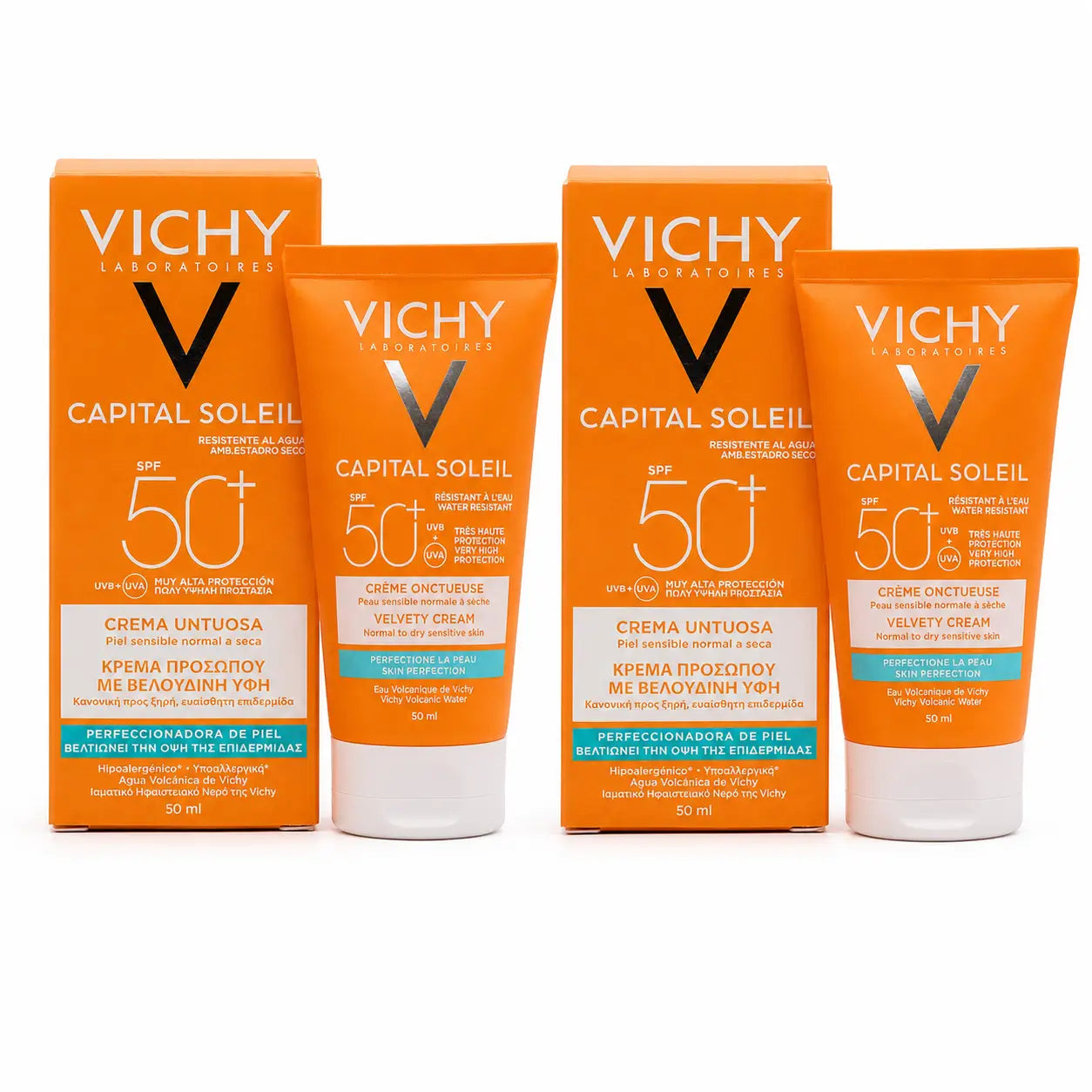 Vichy Duplo Capital Soleil Crème visage Spf50+, 2X50 Ml