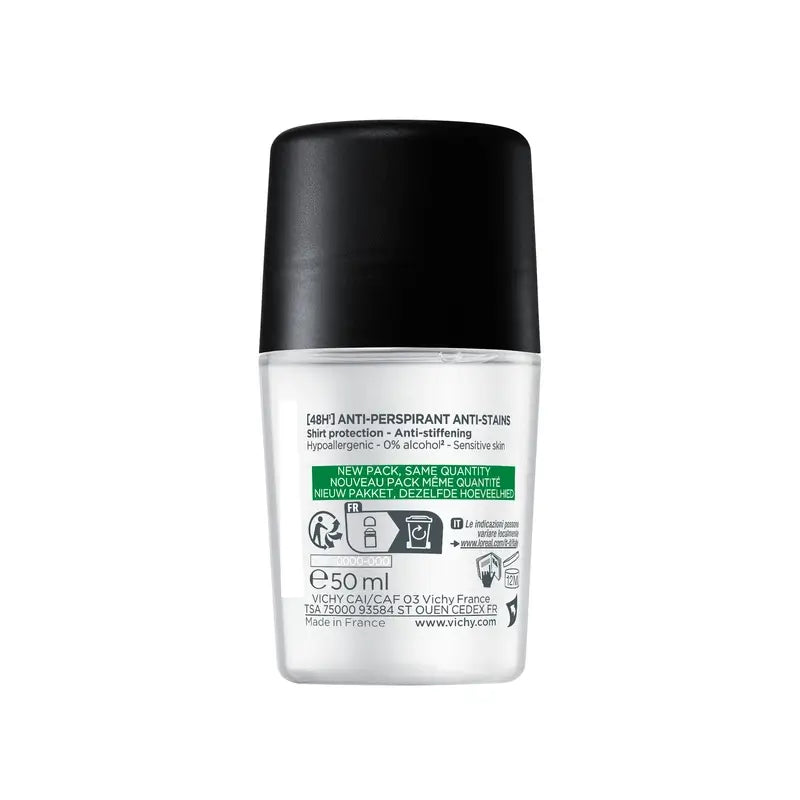 Vichy Homme 48H Déodorant Roll-On Anti-Transpirant et Anti-Points 50 ml