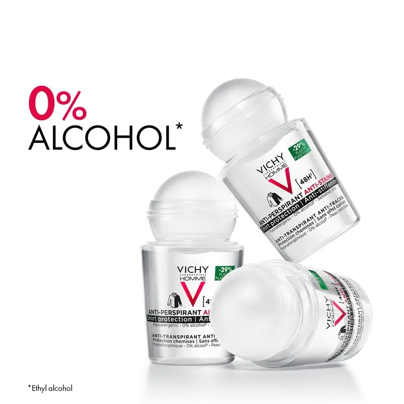 Vichy Homme 48H Déodorant Roll-On Anti-Transpirant et Anti-Points 50 ml