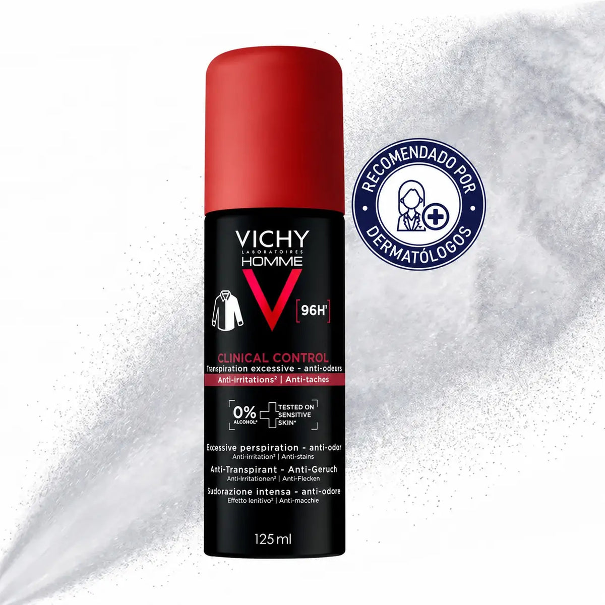 Vichy Homme Clinical Control 96h Déodorant anti-transpirant en spray, 125 ml