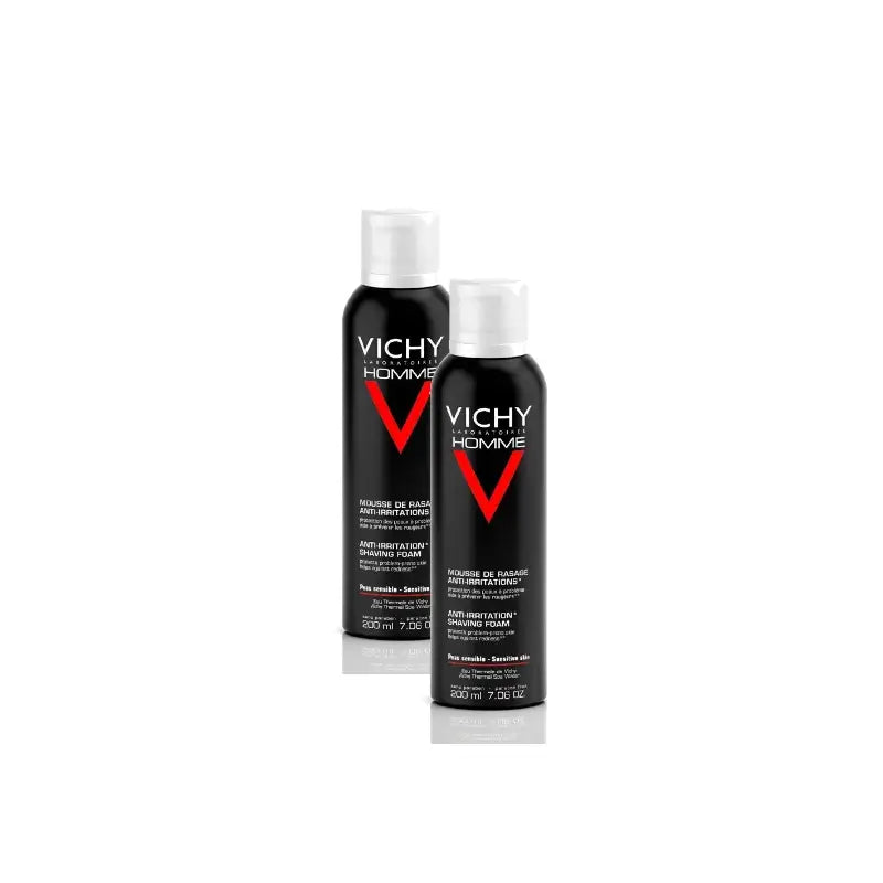 Vichy Homme Mousse à raser pour peaux sensibles 200 ml, lot de 2