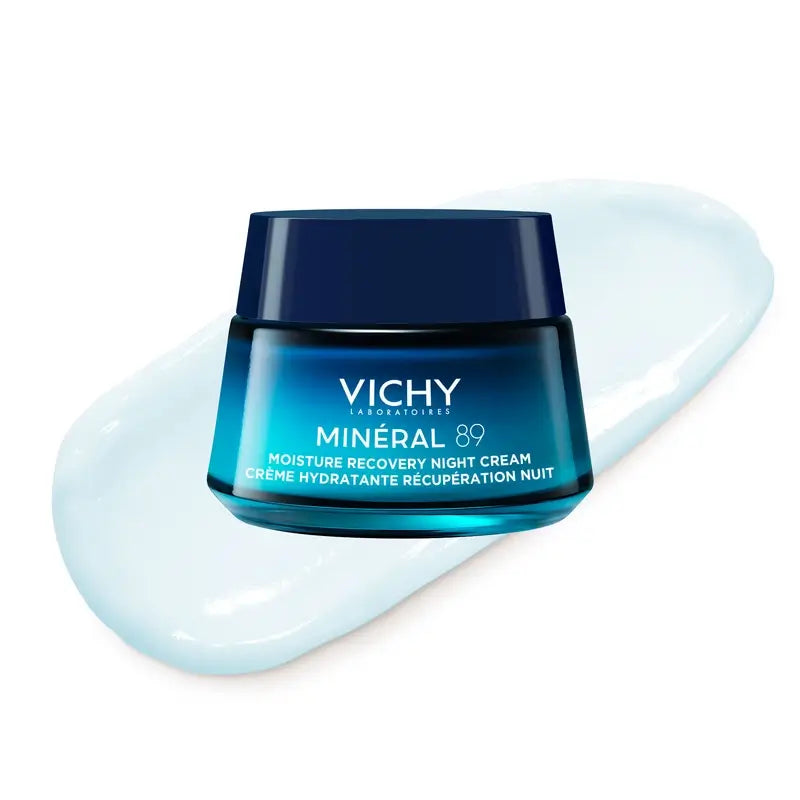 Vichy Mineral 89 Crème de nuit hydratante et régénératrice à la mélatonine, 50 ml