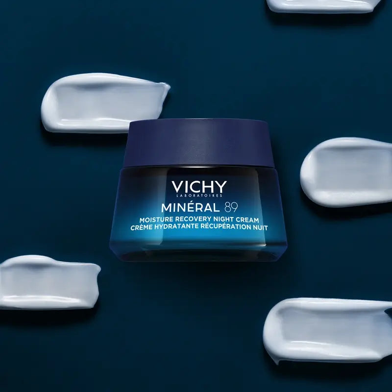 Vichy Mineral 89 Crème de nuit hydratante et régénératrice à la mélatonine, 50 ml