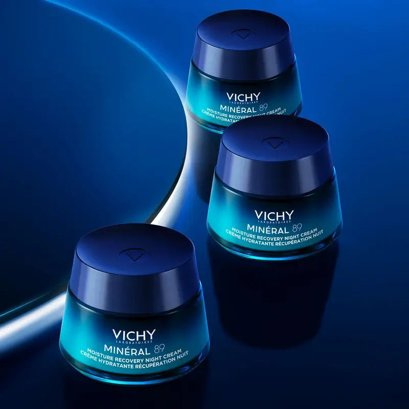 Vichy Mineral 89 Crème de nuit hydratante et régénératrice à la mélatonine, 50 ml