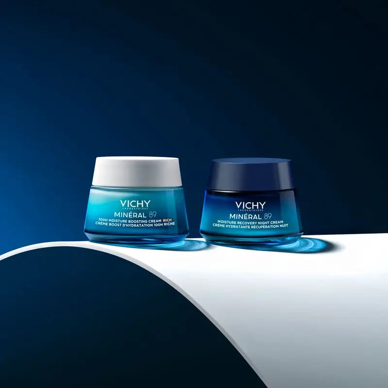 Vichy Mineral 89 Crème de nuit hydratante et régénératrice à la mélatonine, 50 ml