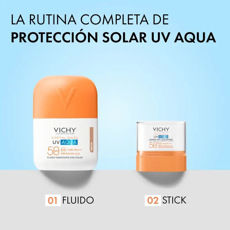Vichy Solar Uv Aqua Hydrating Fluid Spf50 Medium Tone, 50 ml