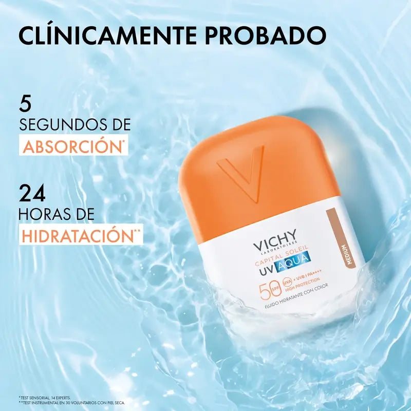Vichy Solar Uv Aqua Hydrating Fluid Spf50 Medium Tone, 50 ml