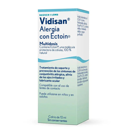 Vidisan Allergy with Ectoin Eye Drops for Irritated Eyes, 10 ml