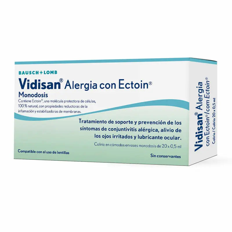 Vidisan Allergy with Ectoin Eye Drops for Irritated Eyes, 20 Single Doses