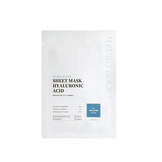 Village 11 Factory Masque en feuille Hydro Boost Acide Hyaluronique, 23 g