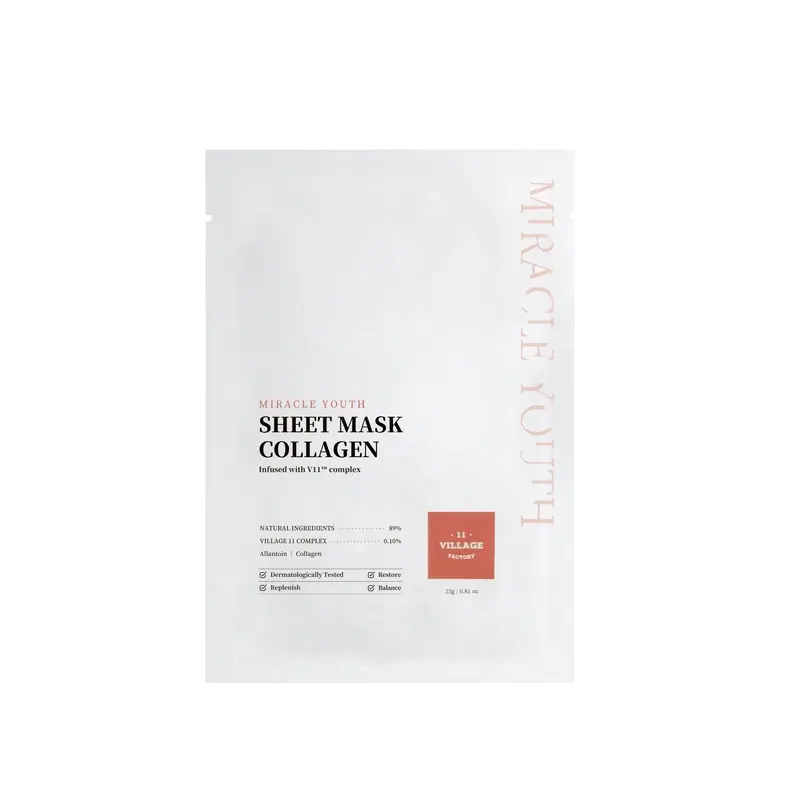 Village 11 Factory Miracle Youth Sheet Collagen Mask, 23 grammes