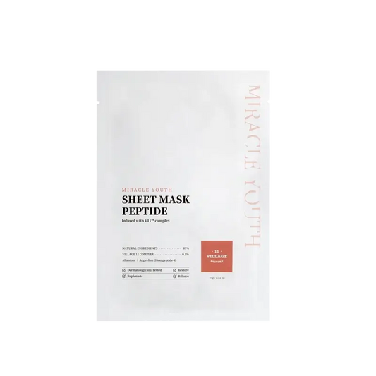 Village 11 Factory Miracle Youth Sheet Peptide Mask, 23 grammes