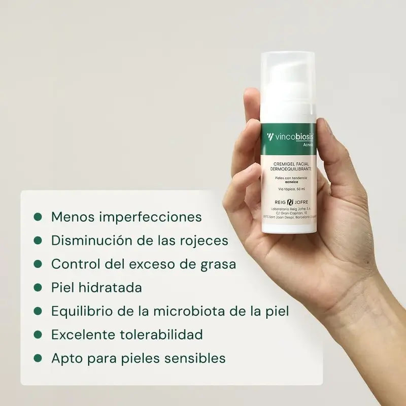 Vincobiosis Crème dermo-équilibrante pour le visage, 50 ml