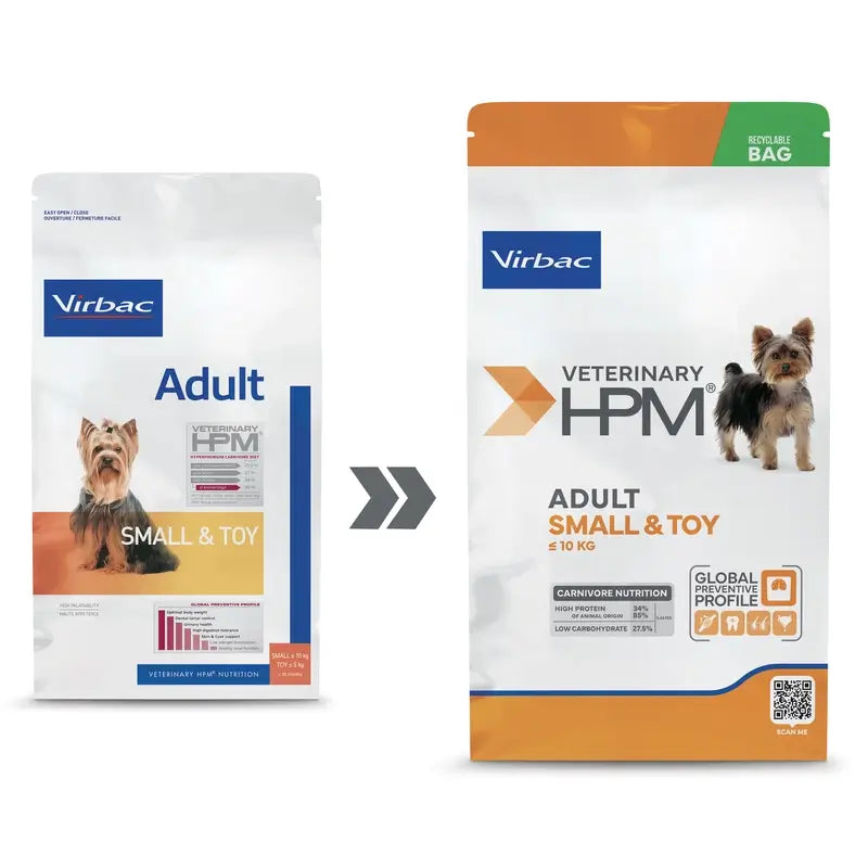 Virbac Hpm Adult Dog Small & Toy 7kg, nourriture pour chiens