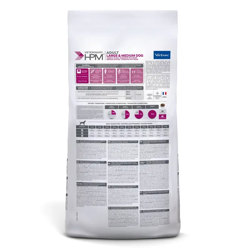 Virbac Hpm Canine Adult Large Medium 16Kg, nourriture pour chiens