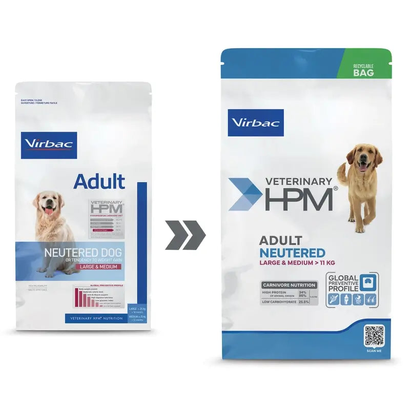 Virbac Hpm Adultes Castrés Grands et Moyens Chiens 12Kg Croquettes pour chiens, aliments pour chiens
