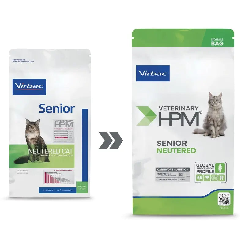 Virbac Hpm Feline Senior Neutered 1,5Kg, nourriture pour chat