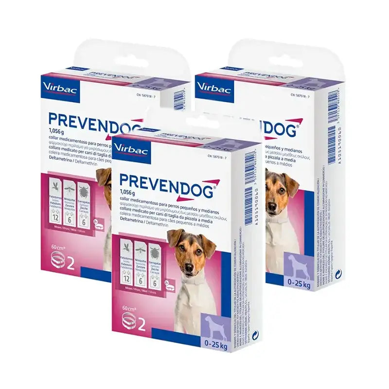 Virbac Prevendog Collier antiparasitaire, paquet de 3 x 60 cm 2 unités