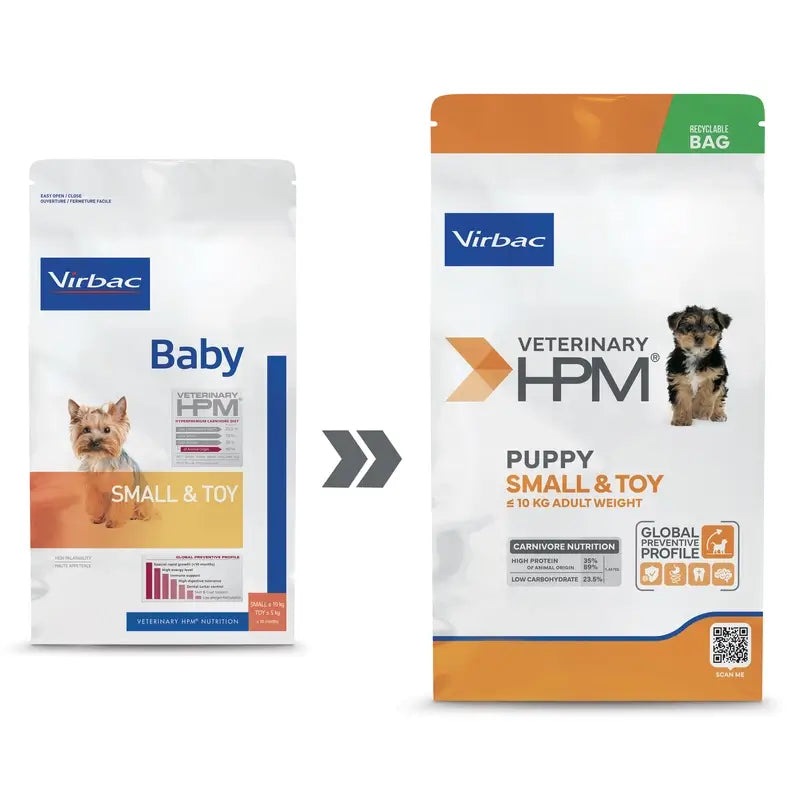 Virbac Veterinary HPM Puppy Small & Toy Dog , 400 g, nourriture pour chien
