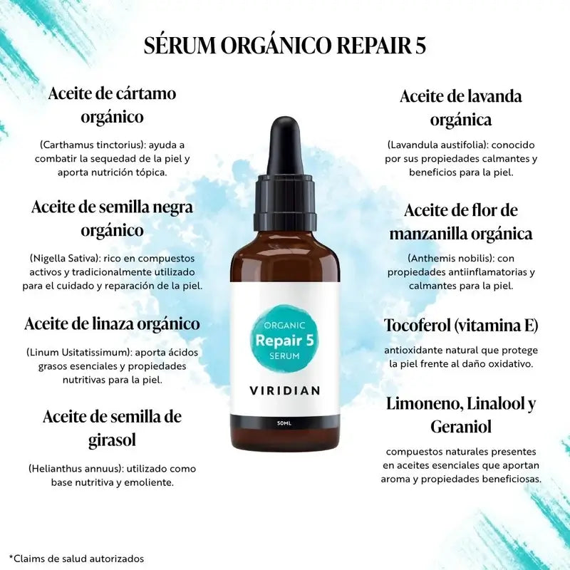 Viridian 5 Sérum Réparateur 50Ml. Bio
