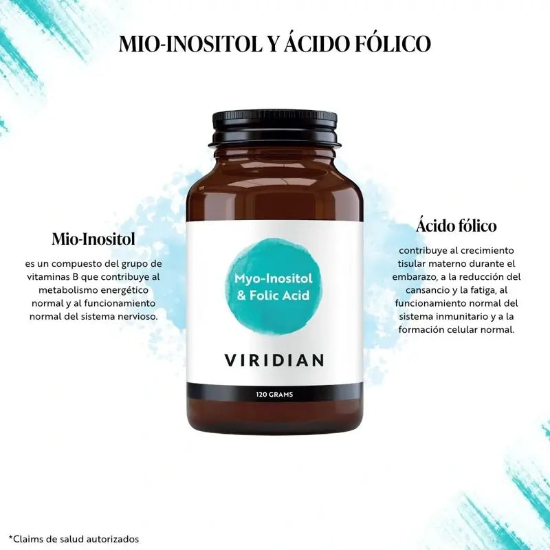 Viridian Myo-Inositol Avec Acide Folique 120Gr.