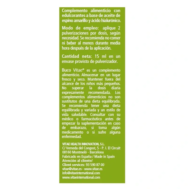 VITAE Buco Vitae avec spray, 15ml