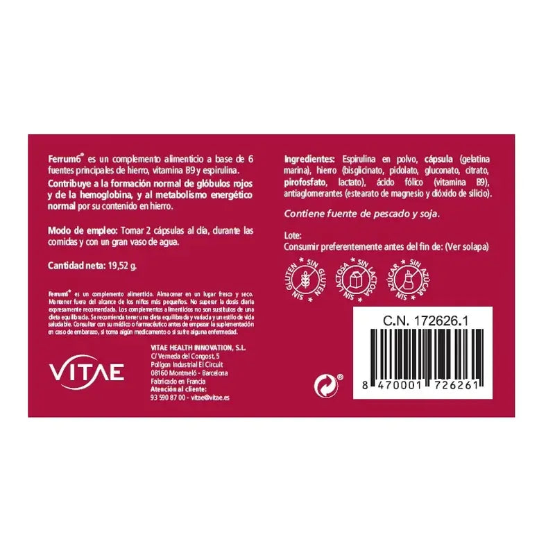 VITAE Ferrum6, 60 gélules