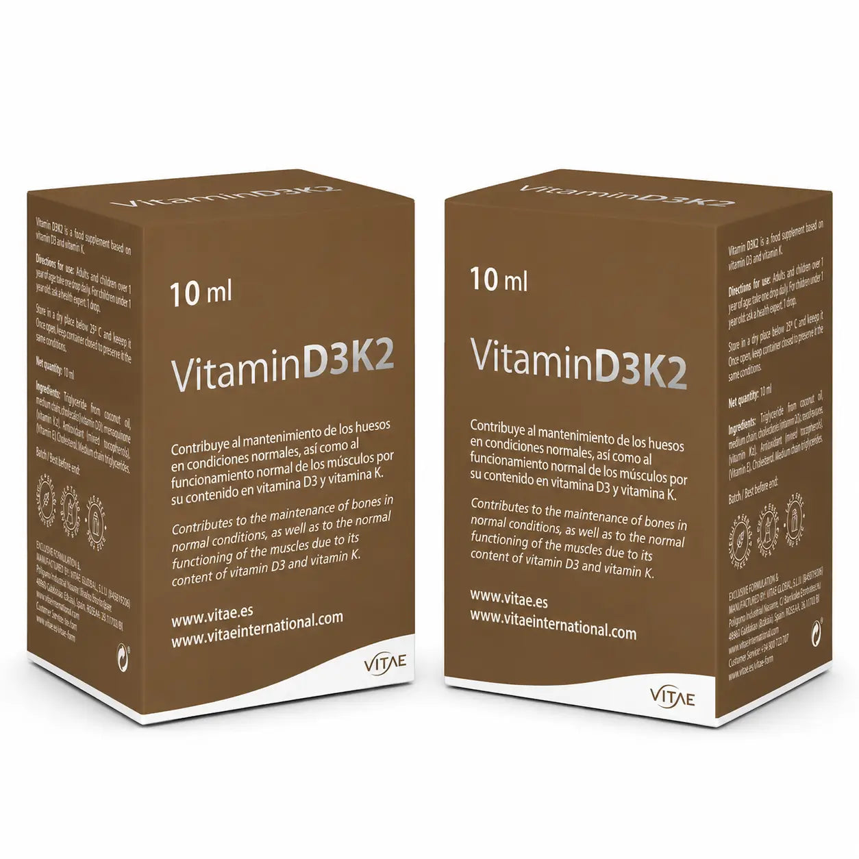 Vitae Health Innovation, S.L. Vitamine D3K2, 10Ml , pack 2