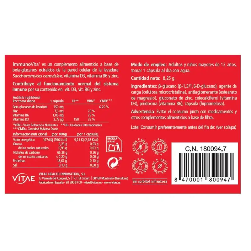 VITAE Immunovita, 15 gélules