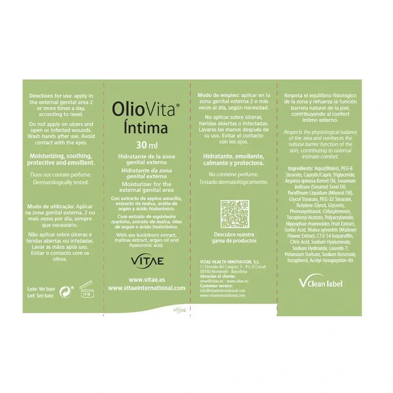 VITAE Oliovita Crème Intime, 30ml