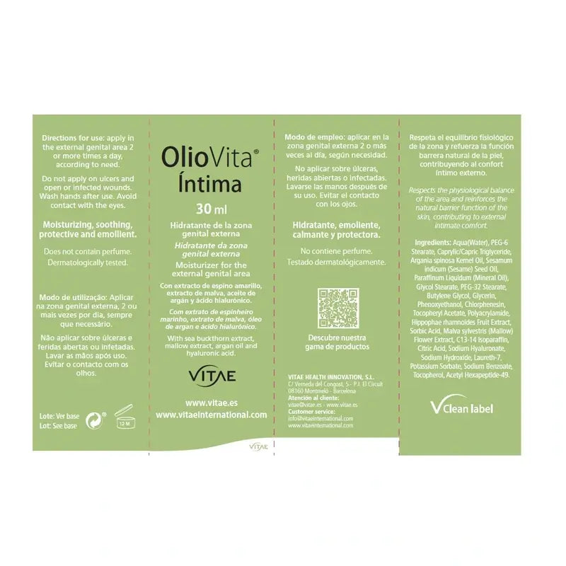 VITAE Oliovita Crème Intime, 30ml