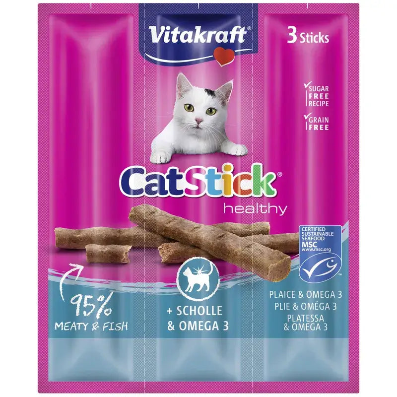 Vitakraft Cat Stick Mini Poisson aux oméga, 20 x 3 unités
