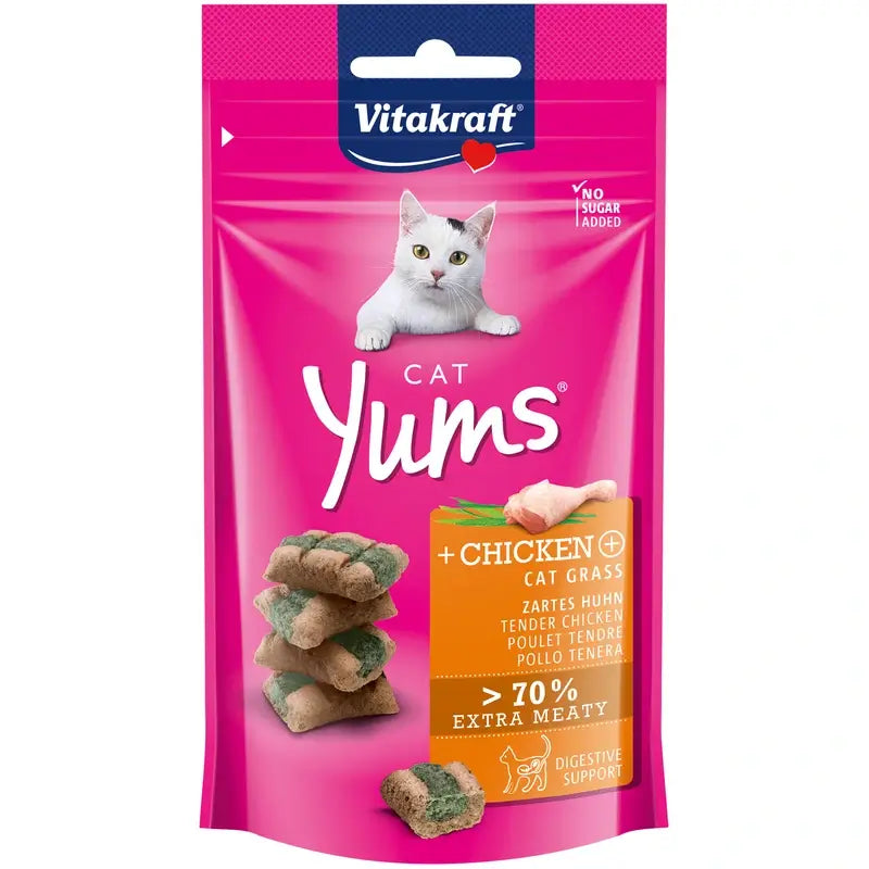 Vitakraft Cat Yums Poulet et herbe à chat 9 x 40 g