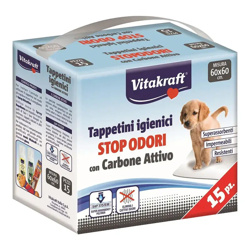 Vitakraft - Absorbants pour toilettes au charbon actif, 15 unités