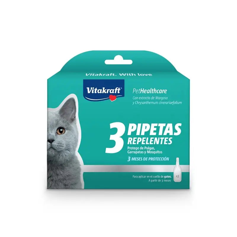 Vitakraft Pipette pour chat Biocide, 3 pipettes, 3 unités