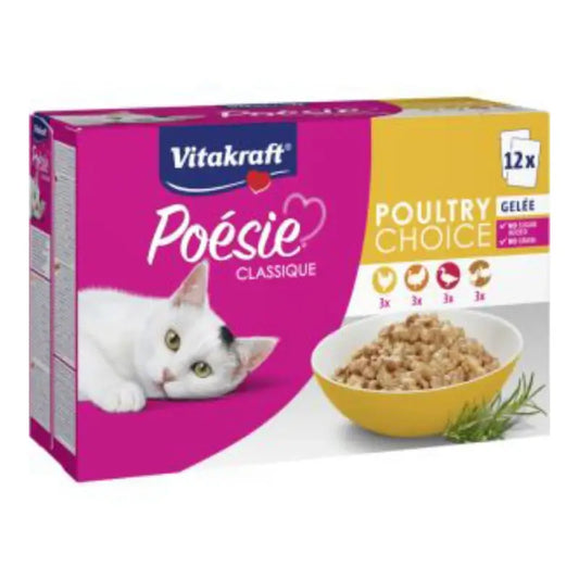 Vitakraft Poésie Classique Ave à la gélatine, 12 x 85 grammes
