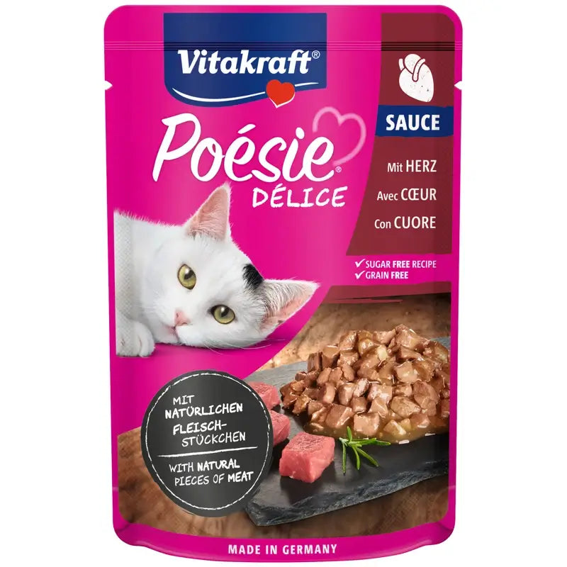 Vitakraft Poésie Delisauce, sachet en forme de cœur, 23 x 85 g