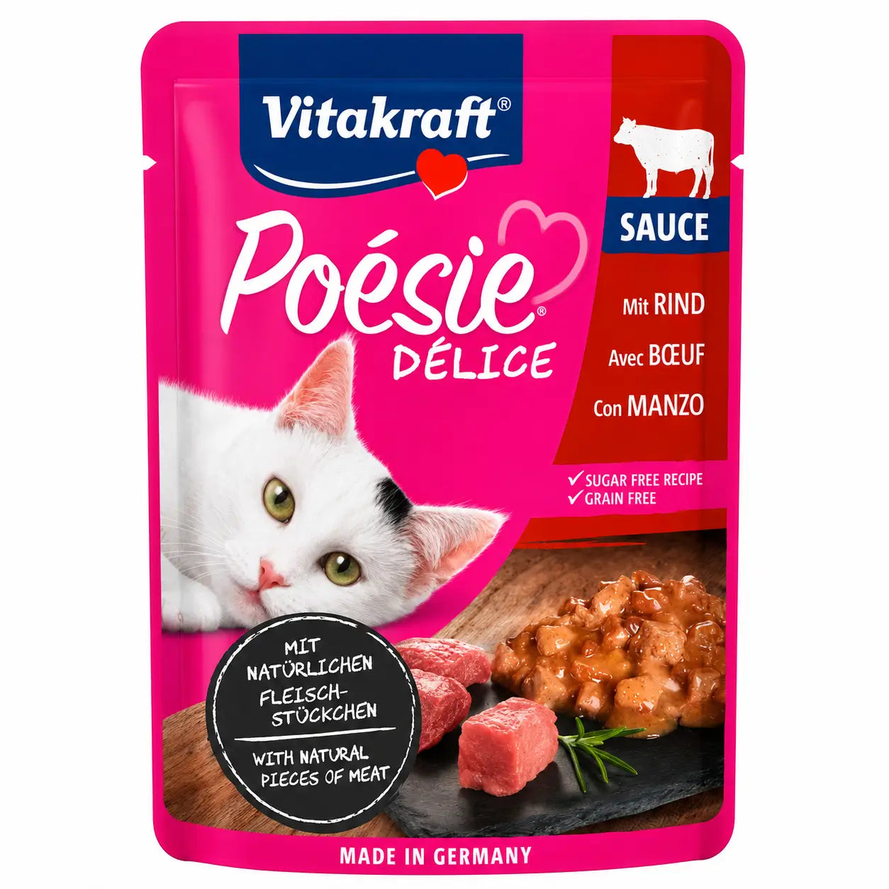Vitakraft Poesie Delisauce en sachet - Veau 23 x 85 g, 85 g