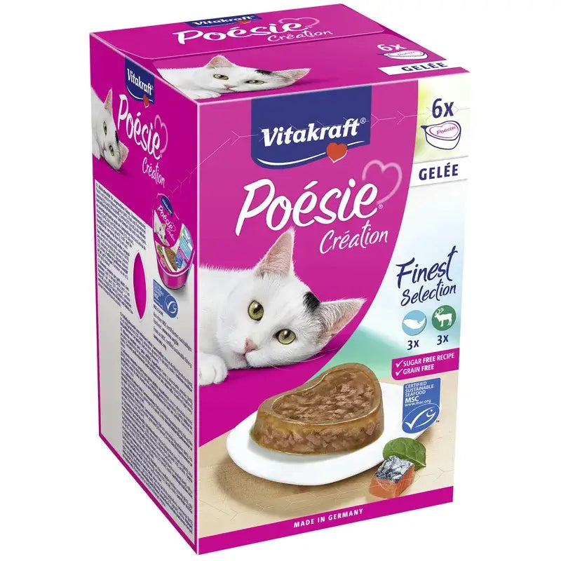 Vitakraft Poesie, lot de 6 sachets de gelée de 85 grammes chacun