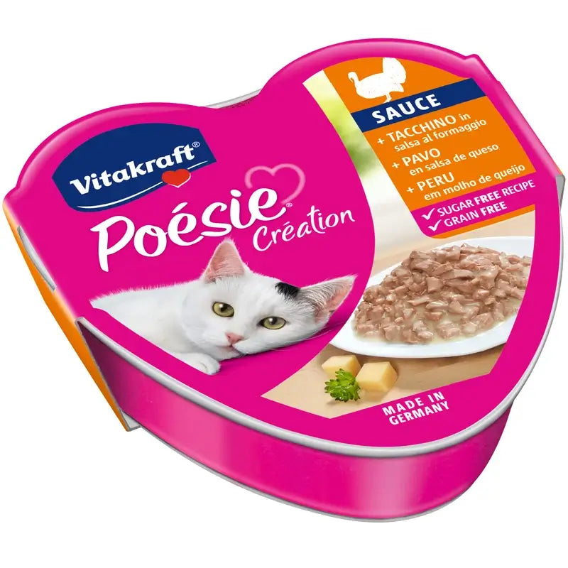 Vitakraft Poesie Sauce à la dinde et au fromage, pot de 15 x 85 grammes