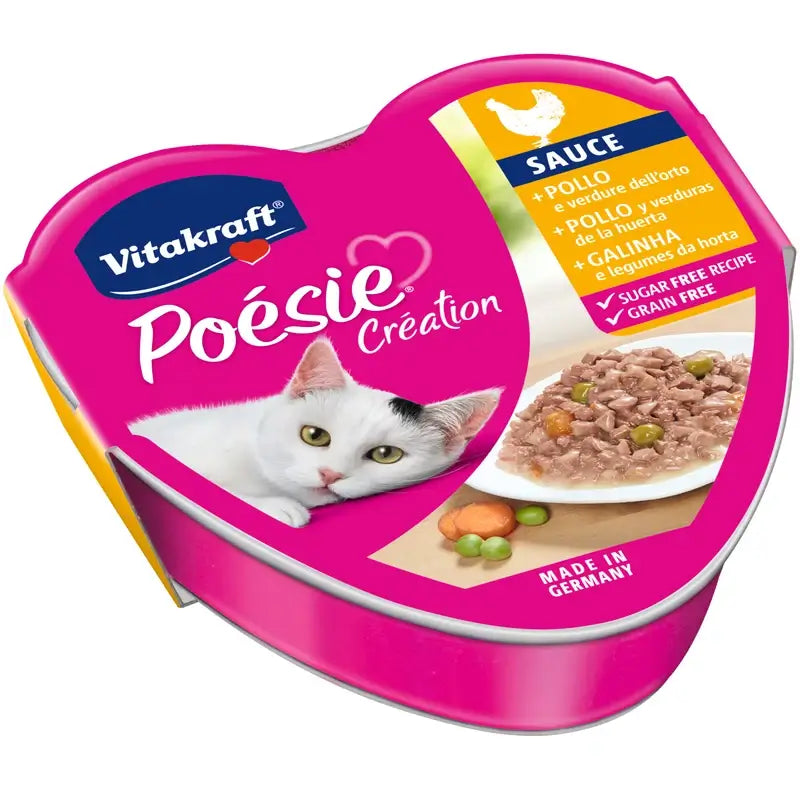 Vitakraft Poesie Sauce au poulet et aux légumes, barquette de 15 x 85 grammes