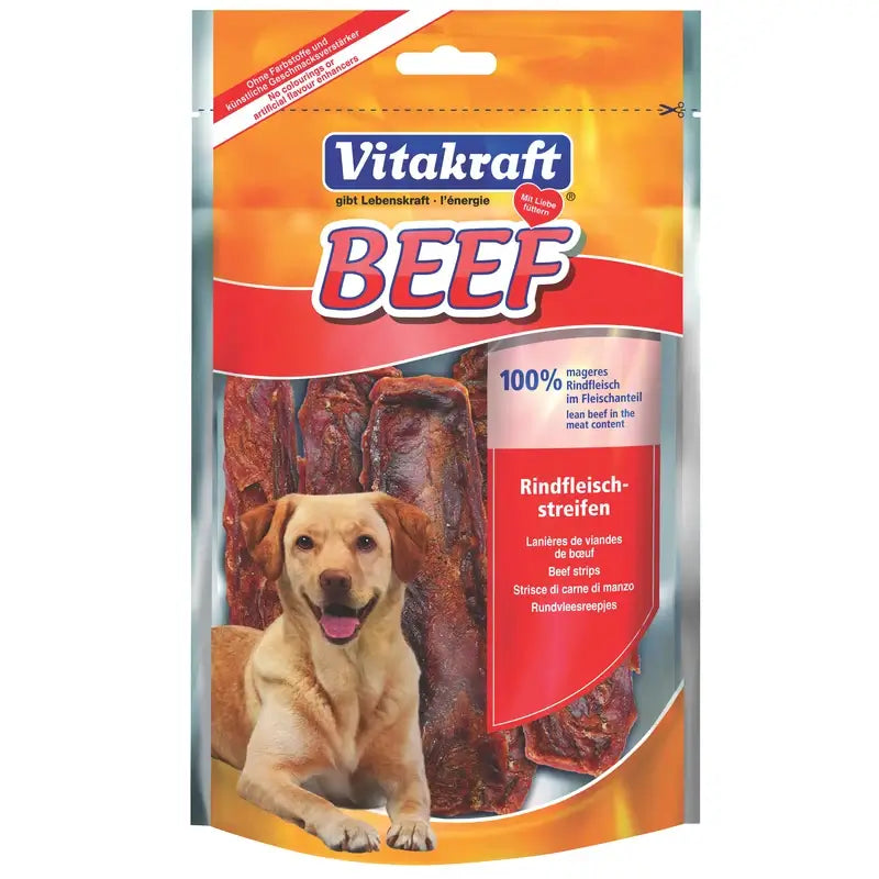 Vitakraft Snack : lamelles de bœuf, 10 x 80 grammes