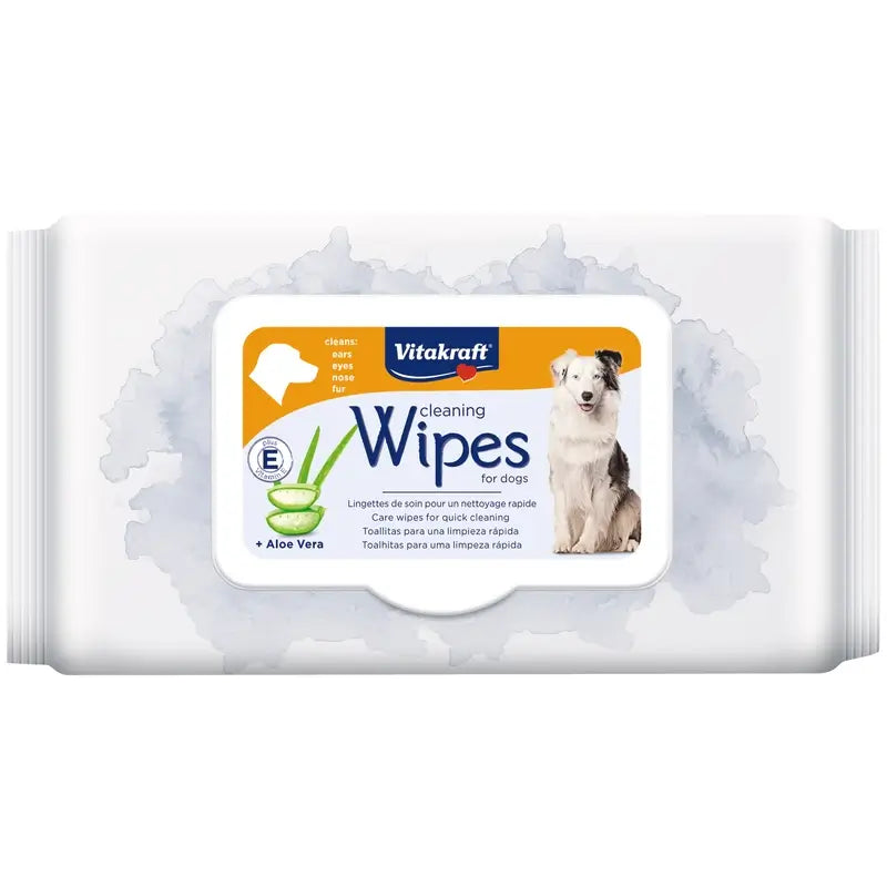 Vitakraft Lingettes hygiéniques à l'aloe vera pour chiens, 100 unités, 1 unité