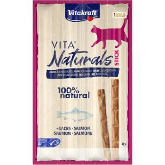 Vitakraft Vita Naturals Bâtonnets pour chat au saumon, 20 x 4 pièces